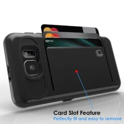 Galaxy S6 Case PunkCase CLUTCH Black Series Slim Armor Soft Cover Case W/ Tempered Glass -Phone Vibe Shop card wallet samsung s6 46c0f033 8466 4065 a380 e49b1a813d35