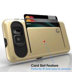 Galaxy S6 Case PunkCase CLUTCH Gold Series Slim Armor Soft Cover Case W/ Tempered Glass -Phone Vibe Shop card wallet samsung s6 bcde7029 f610 418d 821f ab55b5878c7e