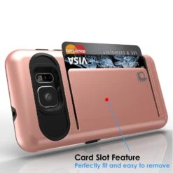 Galaxy S7 Case PunkCase CLUTCH Rose Gold Series Slim Armor Soft Cover Case W/ Tempered Glass -Phone Vibe Shop card wallet samsung s7 c06448b9 ce54 4297 addc 40b3996e45b3