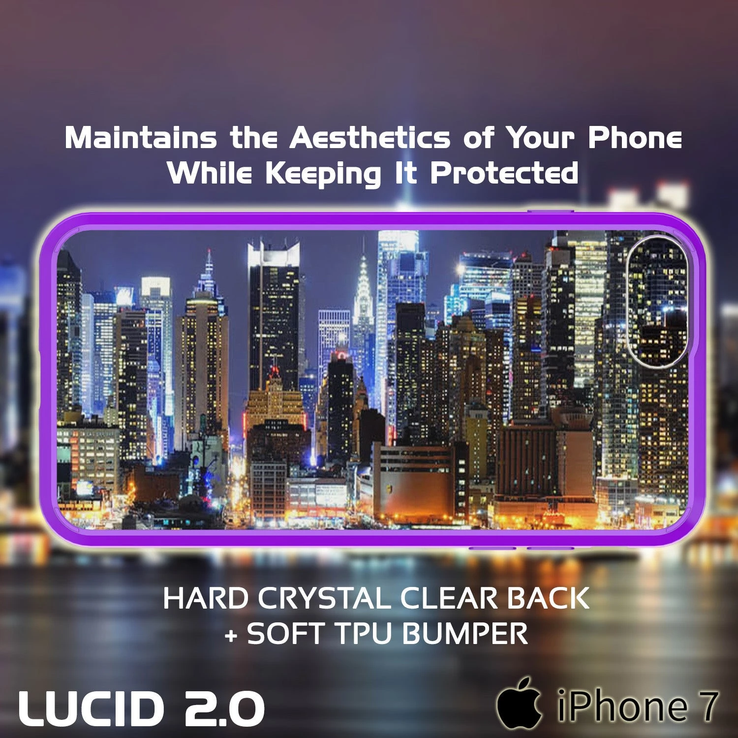 IPhone 7 Case Punkcase® LUCID 2.0 Purple Series W/ PUNK SHIELD Screen Protector | Ultra Fit 7 IPhone 7 Case Punkcase® LUCID 2.0 Purple Series W/ PUNK SHIELD Screen Protector | Ultra Fit - Image 5