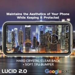 Google Pixel Case Punkcase® LUCID 2.0 Black Series W/ PUNK SHIELD Glass Screen Protector | Ultra Fit -Phone Vibe Shop clear lucid 2 pixel