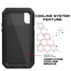 IPhone X Metal Case, Heavy Duty Military Grade Rugged Black Armor Cover [shock Proof] Hybrid Full Body Hard Aluminum & TPU Design -Phone Vibe Shop cooling metallic case iphone X