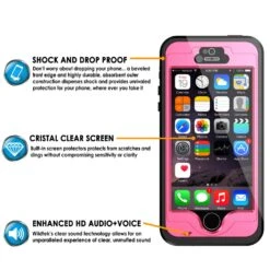 IPhone 5S/5 Waterproof Case, PunkCase StudStar Pink Case Water/Shock/Dirt Proof | Lifetime Warranty -Phone Vibe Shop description 74271ca9 9f9d 4c24 97ca d0ded712954d