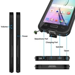 Galaxy S6 Waterproof Case, Punkcase SpikeStar Black Water/Shock/Dirt/Snow Proof | Lifetime Warranty -Phone Vibe Shop detail port 15781ca1 0419 4a81 b97f d5d44991a7ae