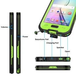 Galaxy S6 Waterproof Case, Punkcase SpikeStar Light Green Water/Shock/Dirt Proof | Lifetime Warranty -Phone Vibe Shop detail port 7b854ec7 9216 44aa 831c eb937b592a3e
