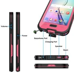 Galaxy S6 Waterproof Case, Punkcase SpikeStar Pink Water/Shock/Dirt/Snow Proof | Lifetime Warranty -Phone Vibe Shop detail port bb5965bf 18b3 47c1 8dbe 74bf92e62190
