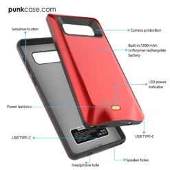 Galaxy Note 8 5000mAH Battery Charger W/ USB Port Slim Case [Red] -Phone Vibe Shop detail battery case note8 8f293782 f294 4edc a058 269329f0a542
