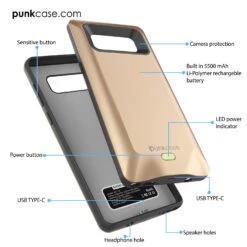 Galaxy Note 8 5000mAH Battery Charger W/ USB Port Slim Case [Gold] -Phone Vibe Shop detail battery case note8 a83d4066 65fe 4998 a79c fa6a70c5b06b
