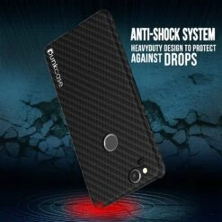 Google Pixel 2 CarbonShield Heavy Duty & Ultra Thin 2Leather Cover -Phone Vibe Shop drop carbon case google pixel 2