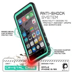 IPhone 6+/6S+ Plus Waterproof Case, PUNKcase CRYSTAL Teal W/ Attached Screen Protector | Warranty -Phone Vibe Shop drop crystal case iphone 6 7b1b3aad c4e7 47a9 9e36 ab00b90391de