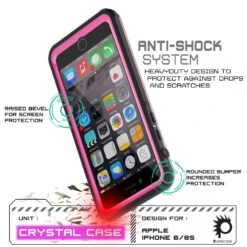 IPhone 6+/6S+ Plus Waterproof Case, PUNKcase CRYSTALPink W/ Attached Screen Protector | Warranty -Phone Vibe Shop drop crystal case iphone 6 deaca27b 16ca 41e9 a030 627108d8ed55