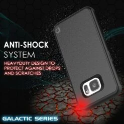 Galaxy S7 Case PunkCase Galactic Black Series Slim Armor Soft Cover Case W/ Tempered Glass -Phone Vibe Shop drop galactic s7