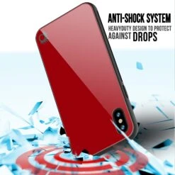 IPhone X Case, Punkcase GlassShield Ultra Thin Protective 9H Full Body Tempered Glass Cover W/ Drop Protection & Non Slip Grip For Apple IPhone 10 [Red] -Phone Vibe Shop drop glass case iphone X 214336a4 42d5 4261 9324 29d3efd7b0d2