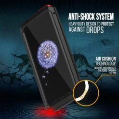 Galaxy S9 Metal Case, Heavy Duty Military Grade Rugged Armor Cover [shock Proof] Hybrid Full Body Hard Aluminum & TPU Design [non Slip] W/ Prime Drop Protection For Samsung Galaxy S9 [Black] -Phone Vibe Shop drop metallic case Galaxy S9