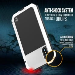 IPhone X Metal Case, Heavy Duty Military Grade Rugged White Armor Cover [shock Proof] Hybrid Full Body Hard Aluminum & TPU Design -Phone Vibe Shop drop metallic case iphone X c0ac2866 ac1e 4b70 9e3c 755841db7df2