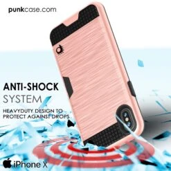 IPhone X Case, PUNKcase [SLOT Series] Slim Fit Dual-Layer Armor Cover & Tempered Glass PUNKSHIELD Screen Protector For Apple IPhone X [Rose Gold] -Phone Vibe Shop drop slot case iphone x 1 1aaac147 14ee 45f0 9764 7df4a67aea92