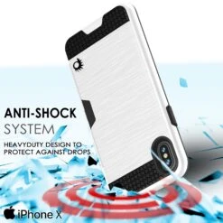 IPhone X Case, PUNKcase [SLOT Series] Slim Fit Dual-Layer Armor Cover & Tempered Glass PUNKSHIELD Screen Protector For Apple IPhone X [White] -Phone Vibe Shop drop slot case iphone x 714b695c 7324 45ad 9abe c38a14680d68
