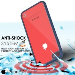 IPhone 8 Case [MASK Series] [NAVY] Full Body Hybrid Dual Layer TPU Cover W/ Protective Tempered Glass Screen Protector -Phone Vibe Shop drop themask iphone 7 33a4feb6 93eb 464f a417 7ff288f5e36a