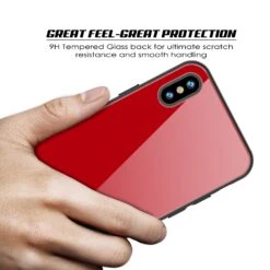 IPhone X Case, Punkcase GlassShield Ultra Thin Protective 9H Full Body Tempered Glass Cover W/ Drop Protection & Non Slip Grip For Apple IPhone 10 [Red] -Phone Vibe Shop feel glass case iphone X cad90ca0 a242 4bea 896d 6fba68e7e3b3