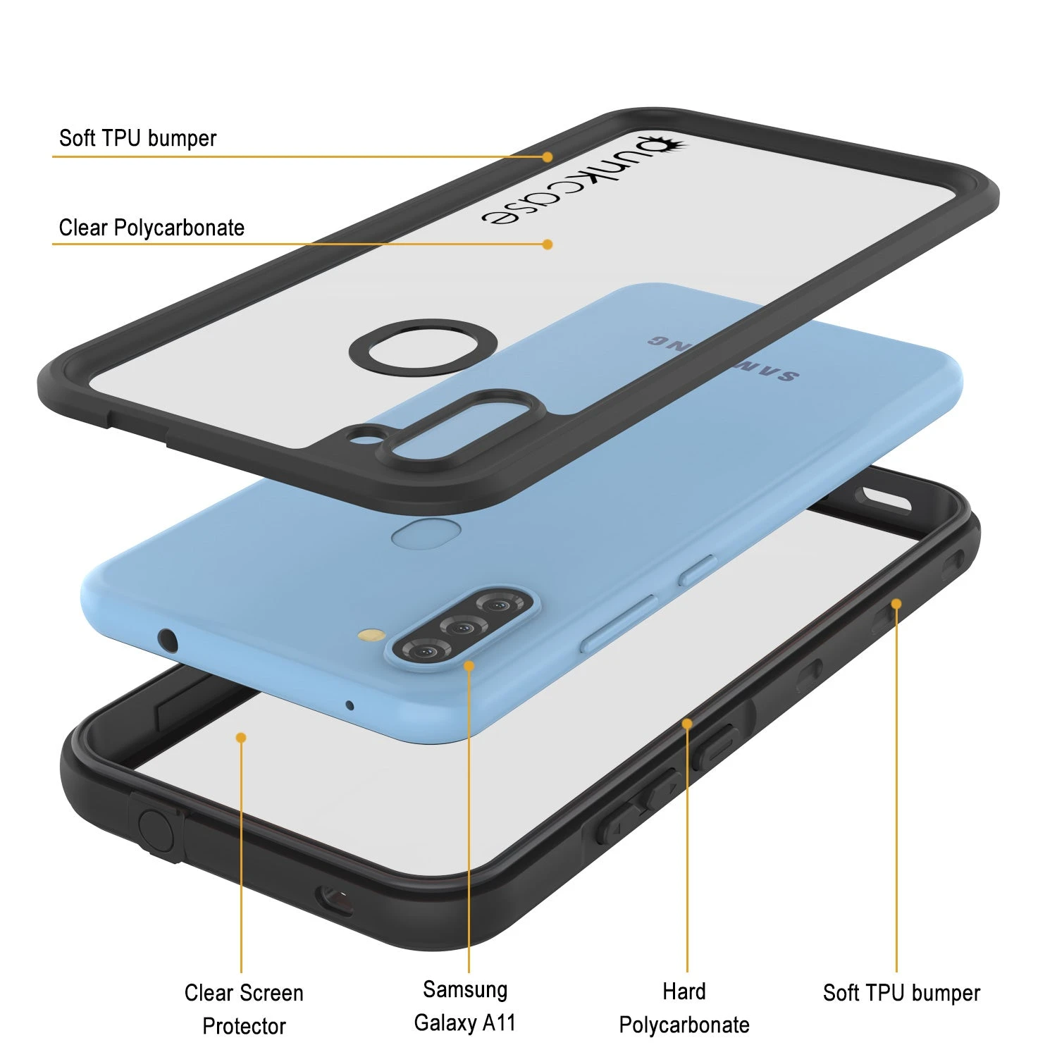 Galaxy A11 Waterproof Case PunkCase StudStar Black Thin 6.6ft Underwater IP68 Shock/Snow Proof 5 Galaxy A11 Waterproof Case PunkCase StudStar Black Thin 6.6ft Underwater IP68 Shock/Snow Proof - Image 3