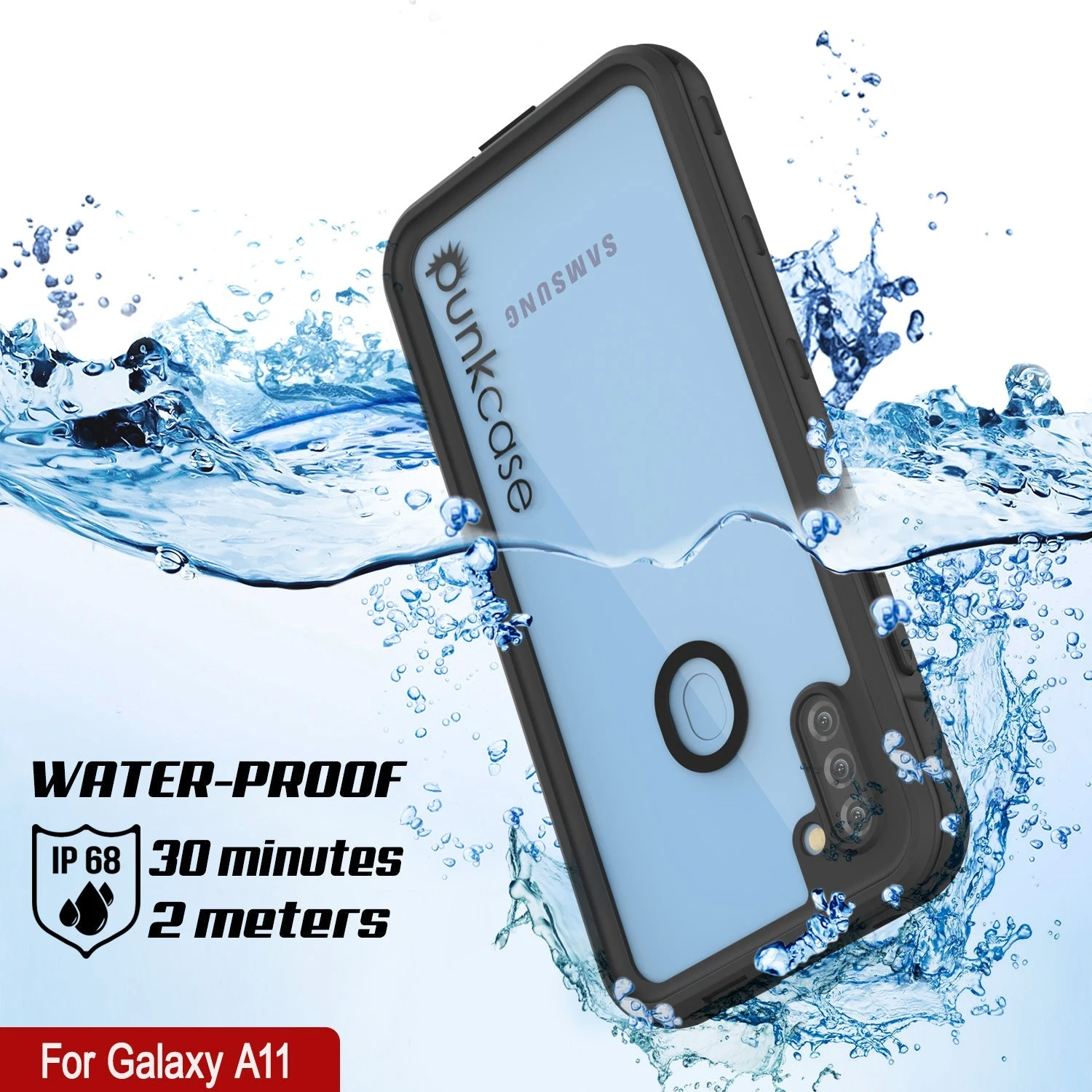 Galaxy A11 Waterproof Case PunkCase StudStar Black Thin 6.6ft Underwater IP68 Shock/Snow Proof 6 Galaxy A11 Waterproof Case PunkCase StudStar Black Thin 6.6ft Underwater IP68 Shock/Snow Proof - Image 4