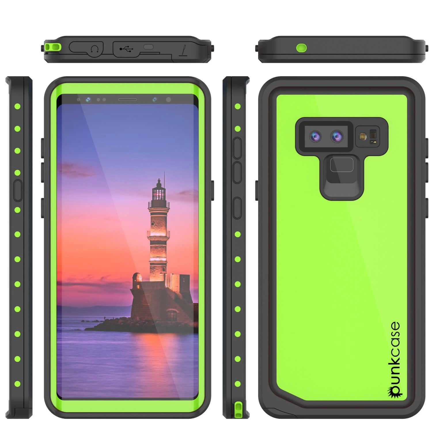 Galaxy Note 9 Waterproof Case PunkCase StudStar Light Green Thin 6.6ft Underwater ShockProof - Image 7
