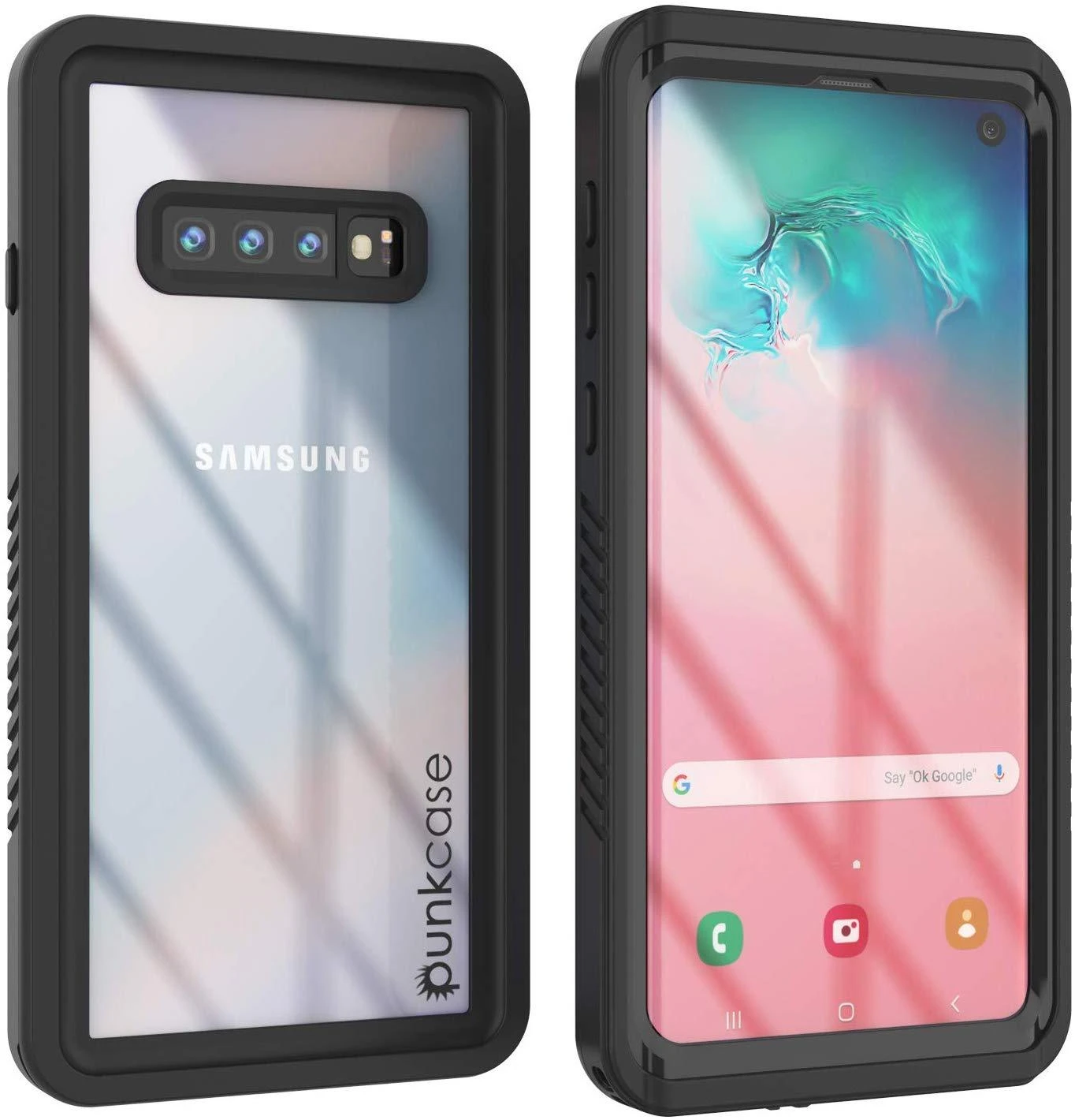 Galaxy S10+ Plus Water/Shockproof With Screen Protector Case [Black]