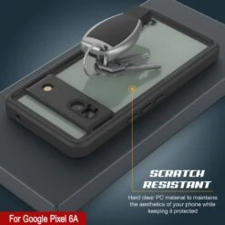 Google Pixel 6a Waterproof IP68 Case, Punkcase [Black] [Extreme Series] [Slim Fit] -Phone Vibe Shop google pixel 6a waterproof case punkcase studstar series ultra slim fit ip68 certified 6 6 ft shockproof dirtproof snowproof dustproof military grade armor cover scratch resistant 6 1