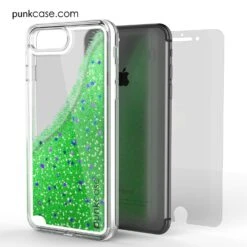 IPhone 8+ Plus Case, PunkCase LIQUID Green Series, Protective Dual Layer Floating Glitter Cover -Phone Vibe Shop green 6d573f95 a1c9 4b95 ad9d 7b7b1d33d2c6