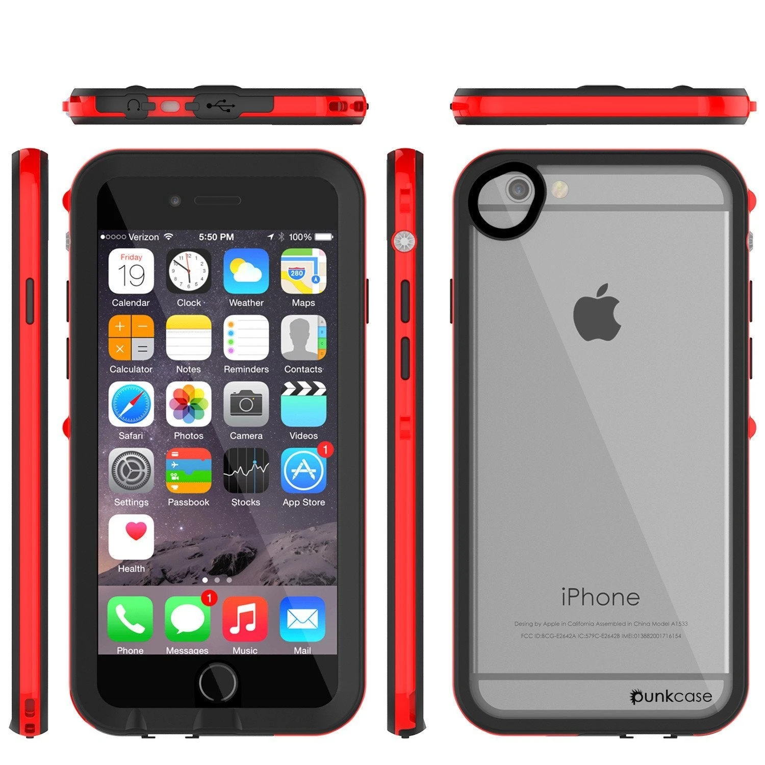 Apple IPhone 8 Waterproof Case, PUNKcase CRYSTAL 2.0 Red W/ Attached Screen Protector| Warranty 4 Apple IPhone 8 Waterproof Case, PUNKcase CRYSTAL 2.0 Red W/ Attached Screen Protector| Warranty - Image 2