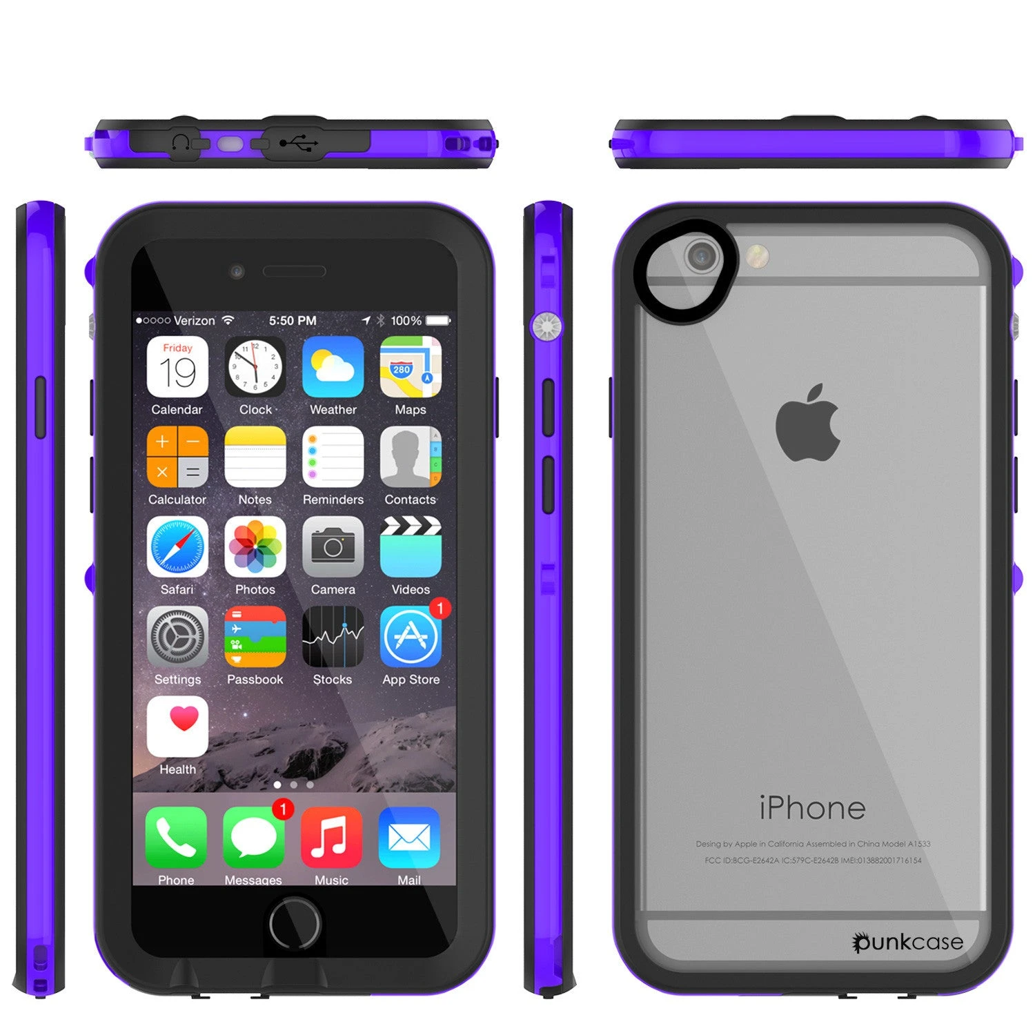 Apple IPhone 7/6s/6 Waterproof Case, PUNKcase CRYSTAL 2.0 Purple W/ Attached Screen Protector| Warranty 4 Apple IPhone 7/6s/6 Waterproof Case, PUNKcase CRYSTAL 2.0 Purple W/ Attached Screen Protector| Warranty - Image 2