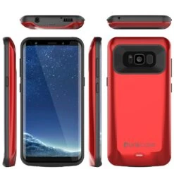 Galaxy S8 PLUS Battery Case, Punkcase 5500mAH Charger Case W/ Screen Protector | Integrated Kickstand & USB Port | IntelSwitch [Red] -Phone Vibe Shop group battery case galaxy s8 fadafaa3 e86f 4e44 b770 069645e48555