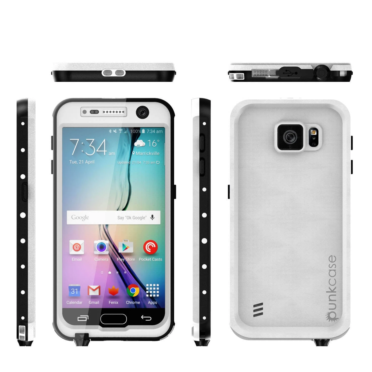 Galaxy S6 Waterproof Case, Punkcase StudStar White Thin 6.6ft Underwater IP68 Shock/Dirt/Snow Proof 6 Galaxy S6 Waterproof Case, Punkcase StudStar White Thin 6.6ft Underwater IP68 Shock/Dirt/Snow Proof - Image 4
