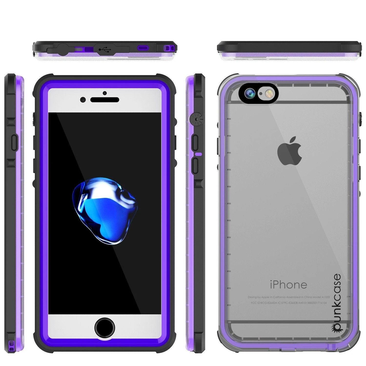 Apple IPhone 8 Waterproof Case, PUNKcase CRYSTAL Purple W/ Attached Screen Protector| Warranty 3 Apple IPhone 8 Waterproof Case, PUNKcase CRYSTAL Purple W/ Attached Screen Protector| Warranty