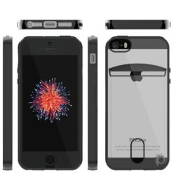 IPhone SE/5S/5 Case, PUNKCASE® LUCID Black Series | Card Slot | SHIELD Screen Protector | Ultra Fit -Phone Vibe Shop group iphone se