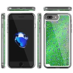 IPhone 8+ Plus Case, PunkCase LIQUID Green Series, Protective Dual Layer Floating Glitter Cover -Phone Vibe Shop group liquid iphone 7plus ed96628e edf2 478b b4bb b82a67b62249