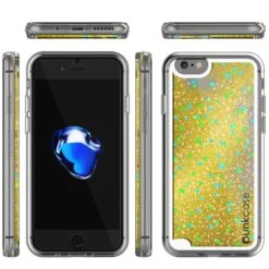 IPhone 7 Case, PunkCase LIQUID Gold Series, Protective Dual Layer Floating Glitter Cover -Phone Vibe Shop group liquid iphone 7
