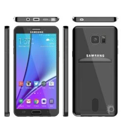 Galaxy Note 5 Case, PUNKCASE® LUCID Black Series | Card Slot | SHIELD Screen Protector | Ultra Fit -Phone Vibe Shop group lucid note 5