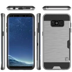 Galaxy S8 Case, PUNKcase [SLOT Series] [Slim Fit] Dual-Layer Armor Cover W/Integrated Anti-Shock System, Credit Card Slot [Silver] -Phone Vibe Shop group slot galaxy s8 536efb48 e642 457f bbd7 42f75646df34