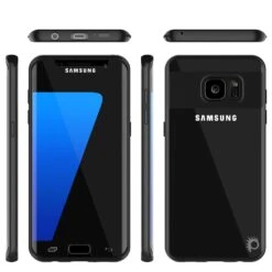 Galaxy S7 Edge Case [MASK Series] [BLACK] Full Body Hybrid Dual Layer TPU Cover W/ Protective PUNKSHIELD Screen Protector -Phone Vibe Shop group the mask gaalaxy s7edge