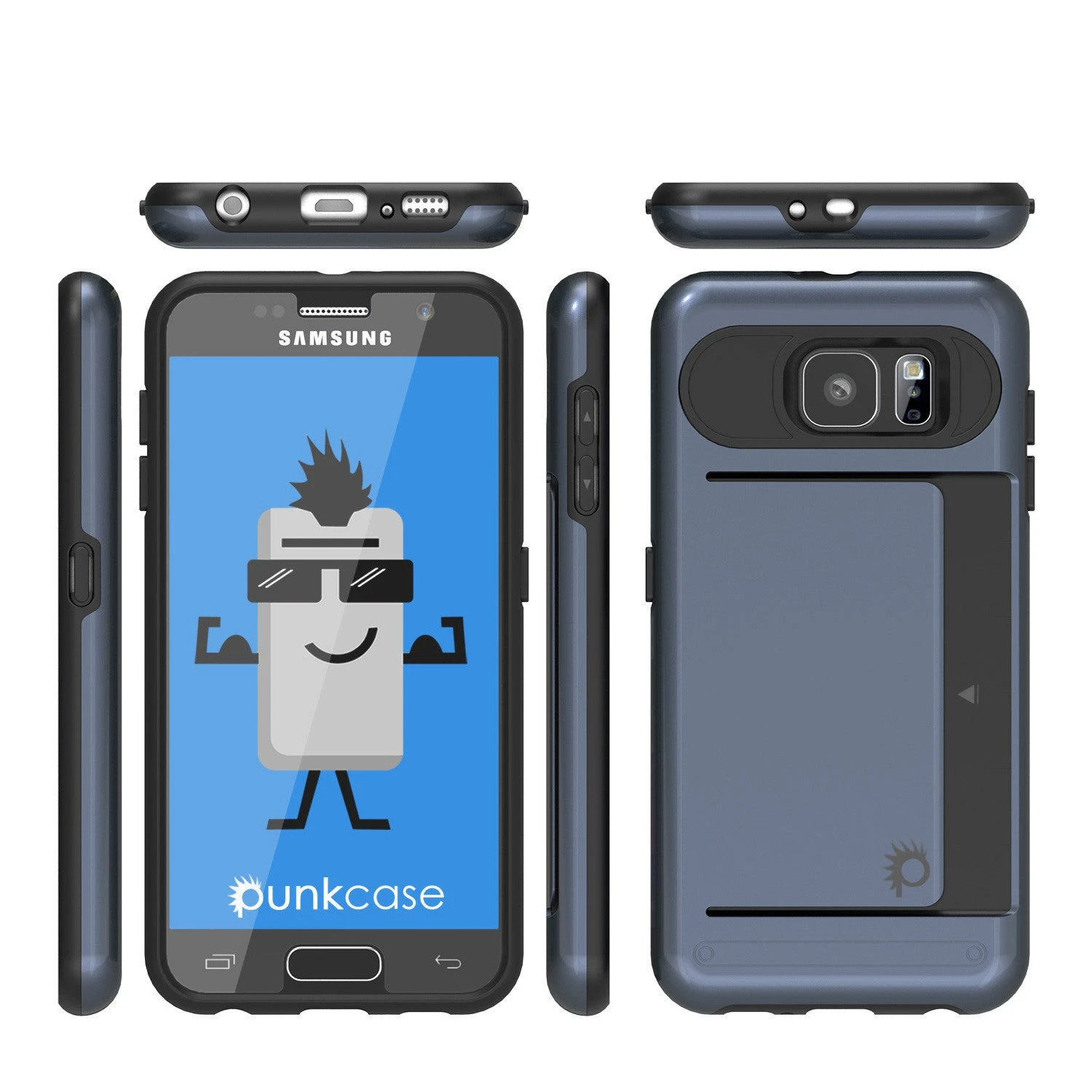 Galaxy S6 Case PunkCase CLUTCH Navy Series Slim Armor Soft Cover Case W/ Tempered Glass 4 Galaxy S6 Case PunkCase CLUTCH Navy Series Slim Armor Soft Cover Case W/ Tempered Glass - Image 2