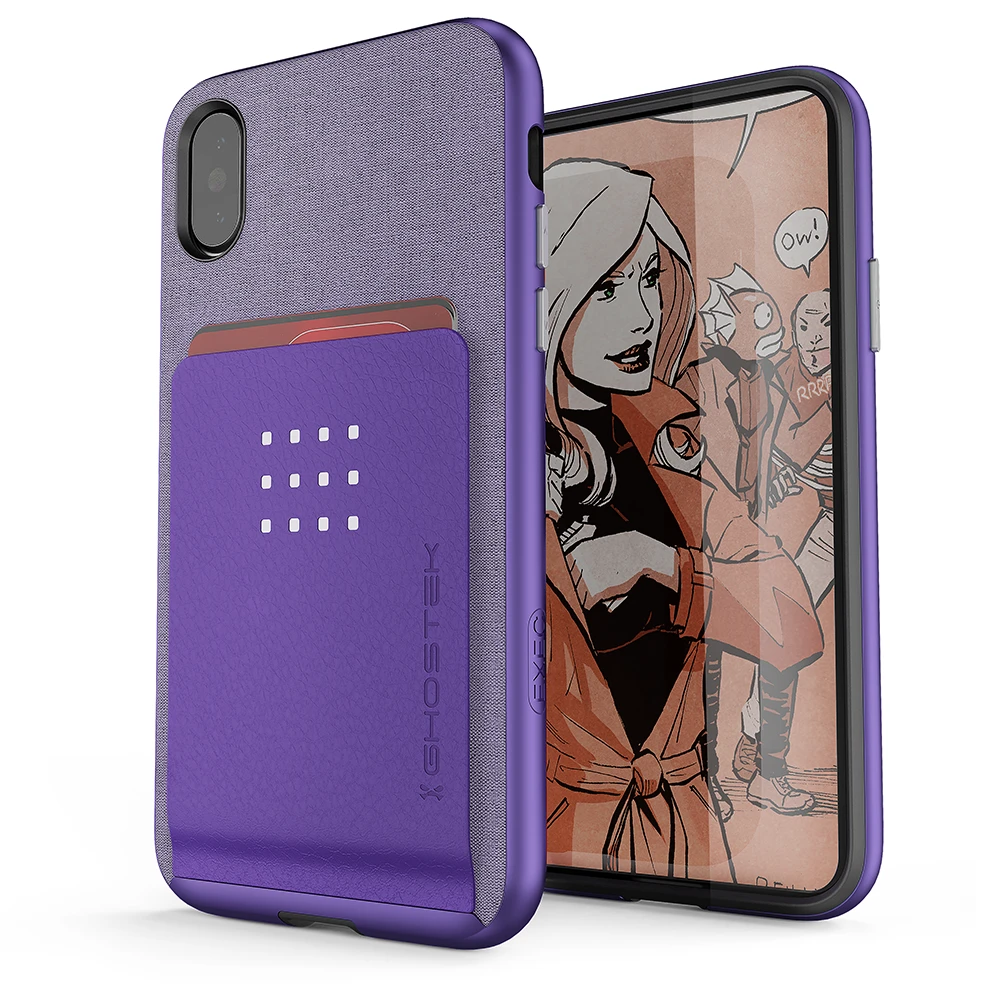 IPhone 8+ Plus Case , Ghostek Exec 2 Series For IPhone 8+ Plus Protective Wallet Case [PURPLE]