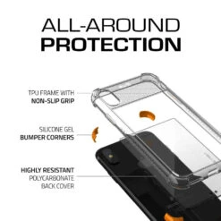 IPhone X Crystal Clear Case, Ghostek Covert2 Soft Skin Cover With Silicone Gel Corners | Enhanced State Of The Art Fabrication | Face ID Compatible & Supports Wireless Charging | Orange 11 IPhone X Crystal Clear Case, Ghostek Covert2 Soft Skin Cover With Silicone Gel Corners | Enhanced State Of The Art Fabrication | Face ID Compatible & Supports Wireless Charging | Orange -Phone Vibe Shop iPhone 8 Case Ghostek Covert 2 Series for iPhone 8 iPhone Pro Clear Protective Case organ 3 df3d86db 4962 4be8 a322 2a625410d7fa