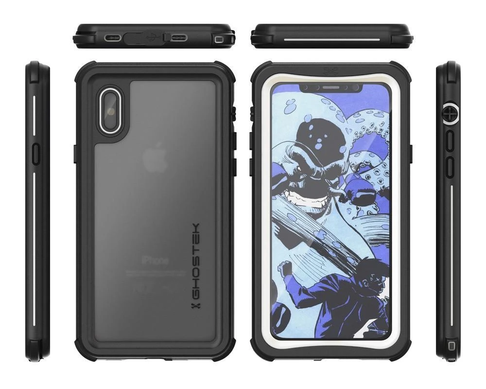 IPhone X Waterproof Case, Ghostek Nautical Series Full Body Shockproof Armor Design | Dustproof Snowproof Dirtproof Underwater Swimming Diving Floating Slim Fit Supports Wireless Charging | White - Image 9