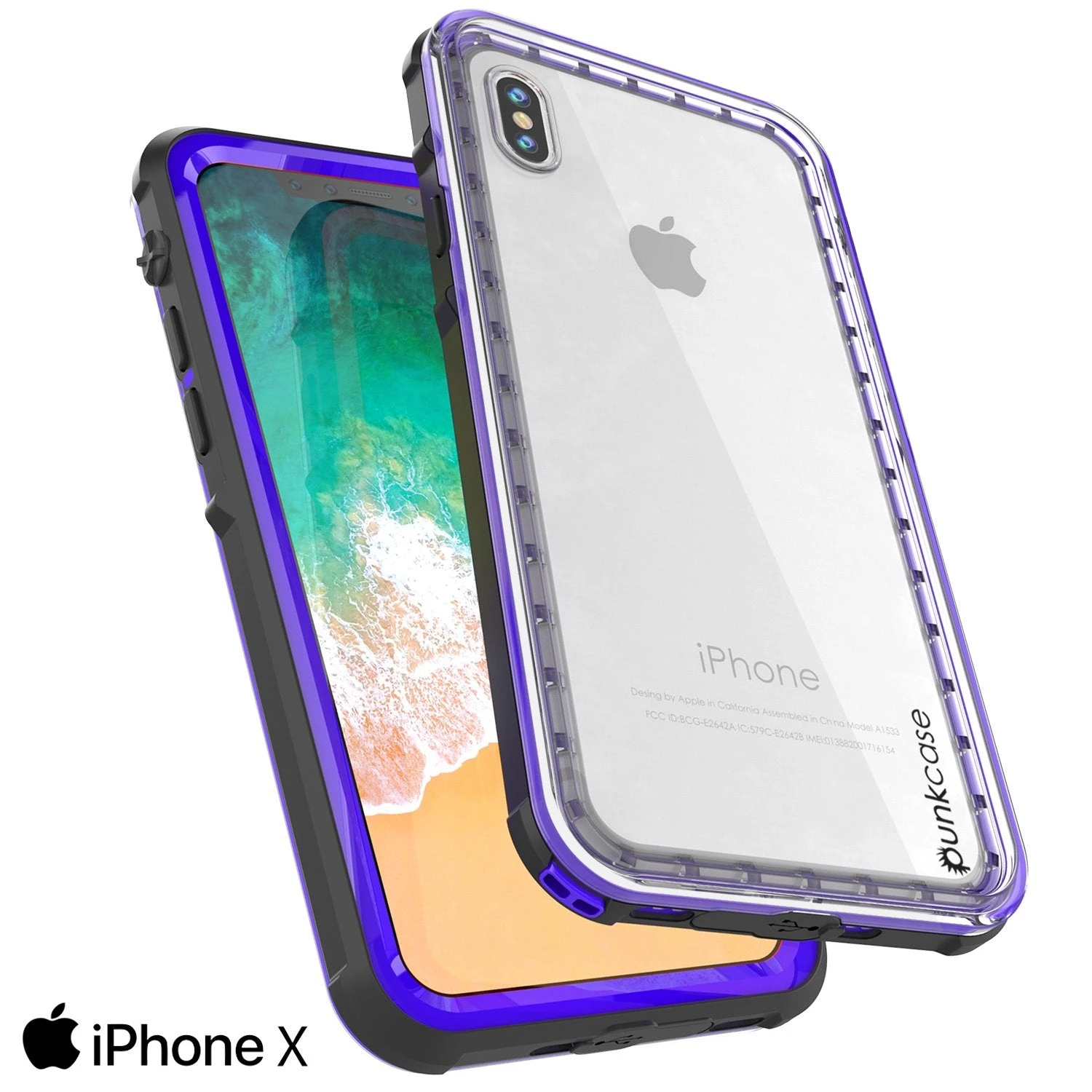 IPhone X Case, PUNKCase [CRYSTAL SERIES] Protective IP68 Certified Cover W/ Attached Screen Protector [PURPLE] - Image 4