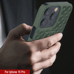 IPhone 15 Pro Case With Tempered Glass Screen Protector, Holster Belt Clip & Built-In Kickstand [Green] -Phone Vibe Shop image 2025 02 27T165346.322