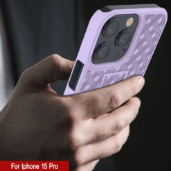 IPhone 15 Pro Case With Tempered Glass Screen Protector, Holster Belt Clip & Built-In Kickstand [Lilac] -Phone Vibe Shop image 2025 02 27T165701.086
