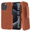 IPhone 15 Pro Case With Tempered Glass Screen Protector, Holster Belt Clip & Built-In Kickstand [Orange] -Phone Vibe Shop image 2025 02 27T165815.111