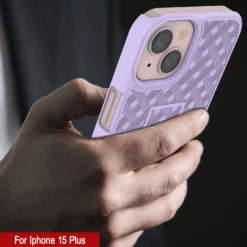 IPhone 15 Plus Case With Tempered Glass Screen Protector, Holster Belt Clip & Built-In Kickstand [Lilac] -Phone Vibe Shop image 2025 02 27T174056.221