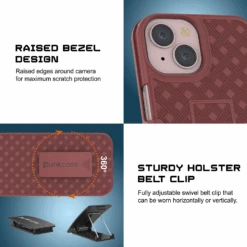 IPhone 15 Plus Case With Tempered Glass Screen Protector, Holster Belt Clip & Built-In Kickstand [Red] -Phone Vibe Shop image 2025 02 27T174701.445